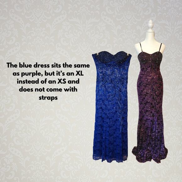 Fiesta Fashions, XL | Sleeveless Bodycon Beaded Blue Prom Cocktail Wiggle Dress. - Picture 2 of 8